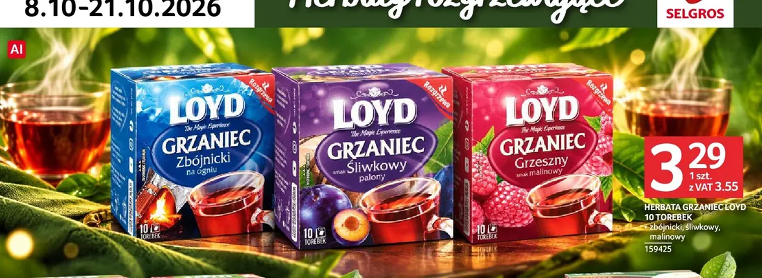Herbata Grzaniec Loyd malinowy promocja w Selgros