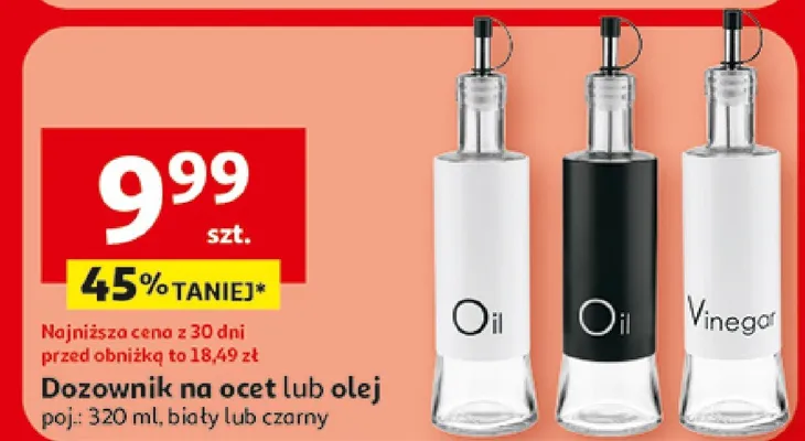 Dozownik na olej czarny promocja w Auchan