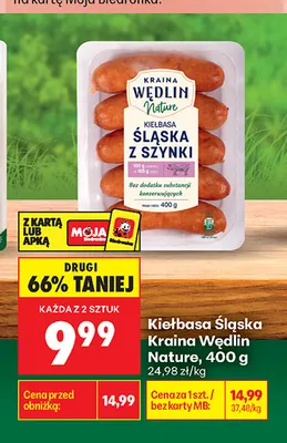 Kiełbasa śląska Kraina Wędlin Nature promocja w Biedronka