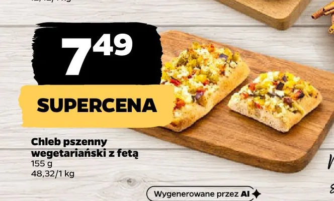 Chleb pszenny wegetariański z fetą promocja w Netto