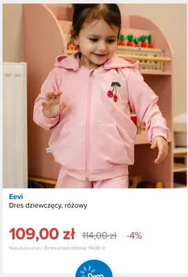 Dres dziewczęcy różowy Eevi promocja w Smyk