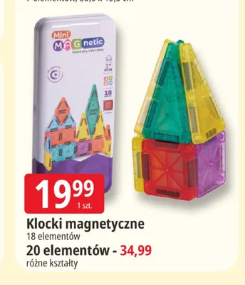 Klocki magnetyczne Mini MAGnetic 18 elementów promocja w Leclerc