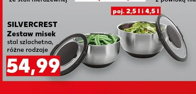 Zestaw misek stal szlachetna Silvercrest promocja w Kaufland