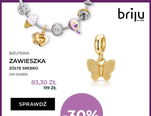 Zawieszka żółte srebro ZW-002892 Briju promocja w Dzień Dziecka