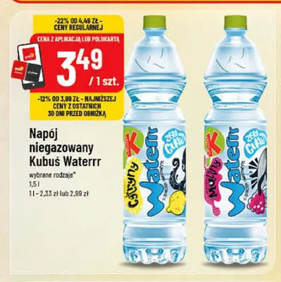 Napój niegazowany Kubuś Waterrr promocja w POLOmarket