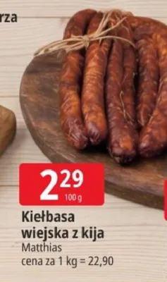 Kiełbasa wiejska z kija promocja w Leclerc