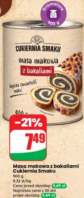 Masa makowa z bakaliami promocja w Dino