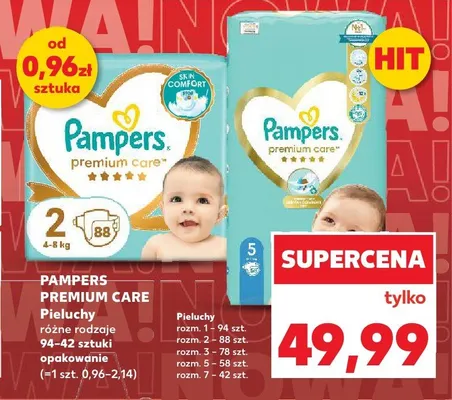 Pieluchy Pampers Premium Care rozmiar 2 promocja w Kaufland