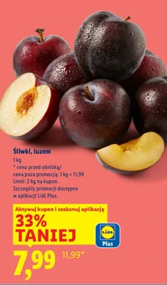 Śliwki luzem promocja w Lidl