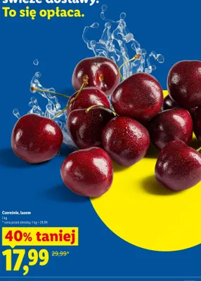 Czereśnie luzem promocja w Lidl