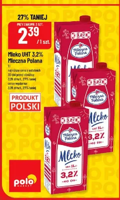 Mleko UHT 3,2% Mleczna Polana promocja w POLOmarket