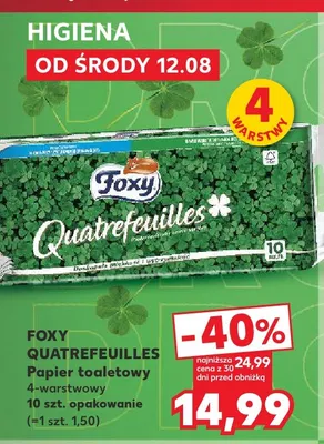 Papier toaletowy Foxy Quatrefeuilles 4-warstwowy promocja w Kaufland