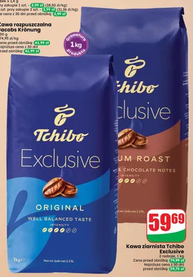 Kawa ziarnista Tchibo Exclusive Medium Roast promocja w Dino