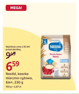 Kaszka mleczno-ryżowa 6 m+ Nestlé promocja w Rossmann