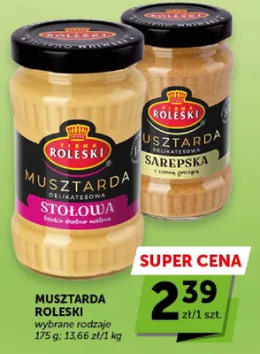 Musztarda delikatesowa stołowa bardzo drobno mielona Roleski promocja w Euro Sklep