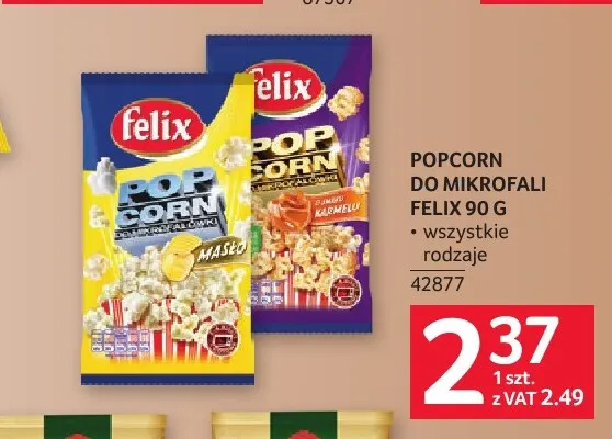 Popcorn do mikrofali Felix promocja w Selgros