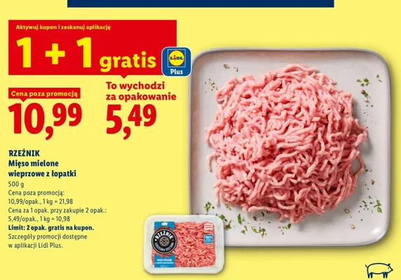 Mięso mielone wieprzowe z łopatki Rzeźnik promocja w Lidl