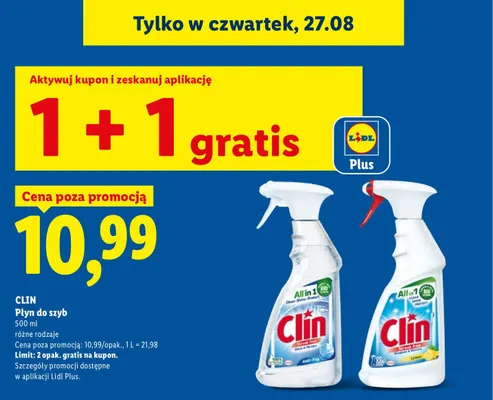 Płyn do szyb Clin Lemon promocja w Lidl