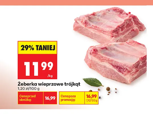 Żeberka wieprzowe trójkąt promocja w Biedronka