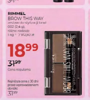 Zestaw do stylizacji brwi Rimmel Brow This Way 002 promocja w Drogerie Jawa