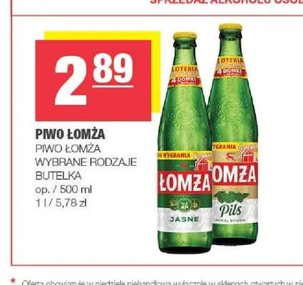 Piwo Łomża Pils promocja w SPAR