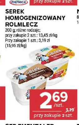 Serek homogenizowany Rolmlecz truskawkowy promocja w Stokrotka