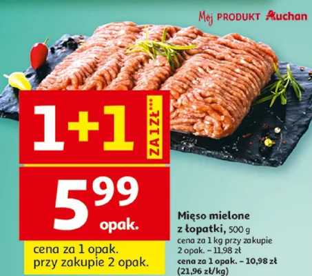 Mięso mielone z łopatki promocja w Auchan