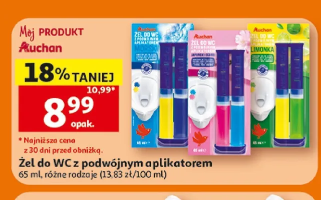 Żel do WC z podwójnym aplikatorem Morski Auchan promocja w Auchan