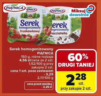 Serek homogenizowany Piątnica promocja w Carrefour