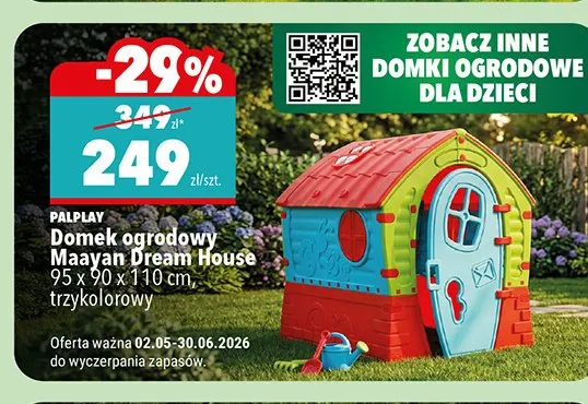 Domek ogrodowy PALPLAY Maayan Dream House 95x90x110cm trzykolorowy promocja w Biedronka