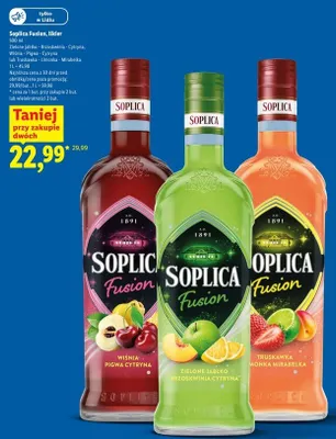 Likier Soplica Fusion Zielone Jabłko Brzoskwinia Cytryna promocja w Lidl