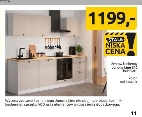 Zestaw kuchenny Junona Line 240 bez blatu uni kaszmir Black Red White promocja w Black Red White