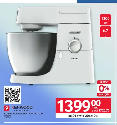 Robot planetarny Kvl 4170W Kenwood promocja w Selgros