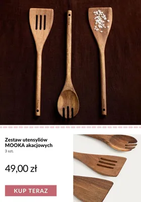 Zestaw utensyliów kuchennych Homla Mooka akacjowych promocja w Homla