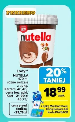 Lody Nutella promocja w Carrefour Market