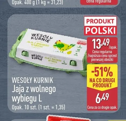 Jaja z wolnego wybiegu L Wesoły Kurnik promocja w Aldi