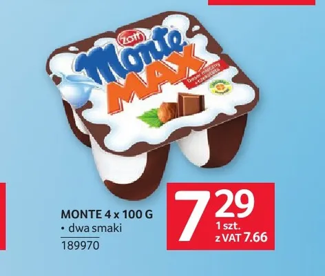 Deser Monte Zott 4-pak promocja w Selgros