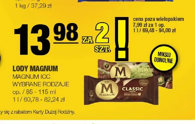 Lody Magnum Pistachio promocja w SPAR
