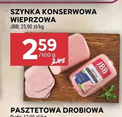 Szynka konserwowa wieprzowa JBB promocja w Stokrotka