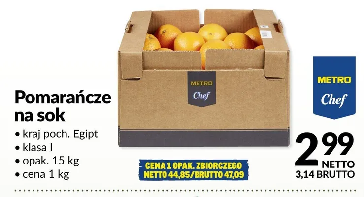 Pomarańcze na sok promocja w Makro