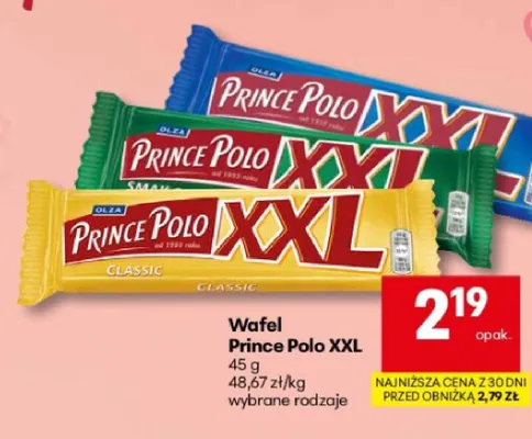 Wafel Prince Polo XXL Olza promocja w Delikatesy Centrum