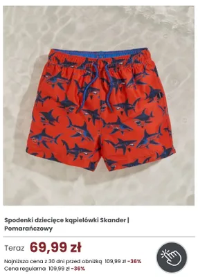 Spodenki dziecięce kąpielówki Regatta Skander Pomarańczowy promocja w Regatta