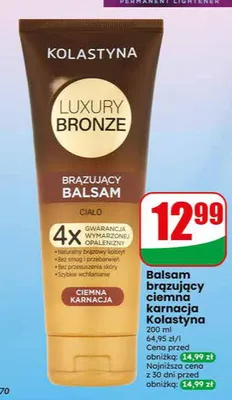 Balsam brązujący ciemna karnacja Kolastyna Luxury Bronze promocja w Dino