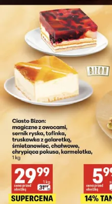 Ciasto Bizon karmelotka promocja w Delikatesy Centrum