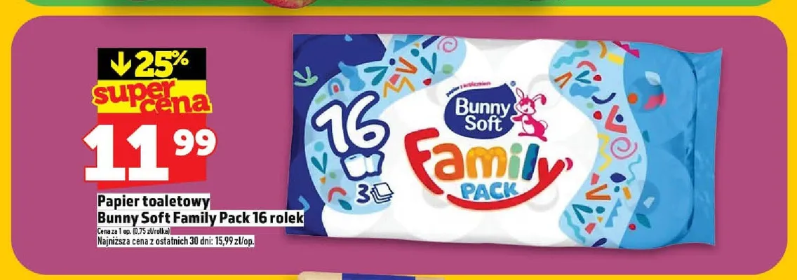 Papier toaletowy Bunny Soft Family Pack 16-pak promocja w TOPAZ