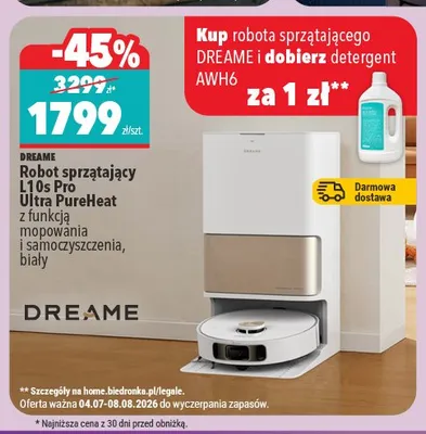 Robot sprzątający Dreame L10s Pro Ultra PureHeat promocja w Biedronka Home