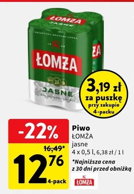 Piwo jasne promocja w Intermarche