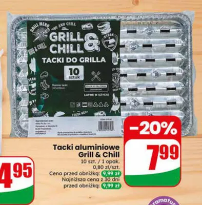 Tacki aluminiowe Grill & Chill 10-pak promocja w Dino