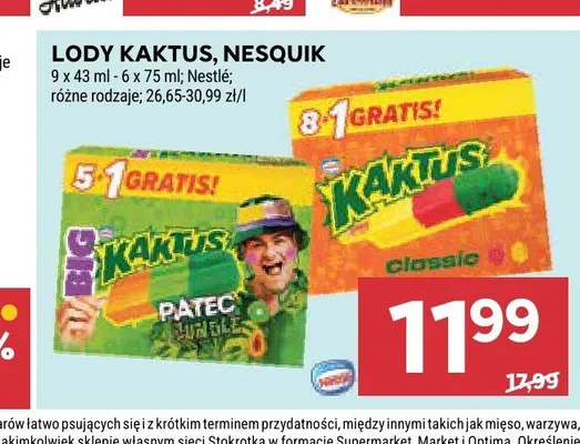 Lody Nesquik Nestlé promocja w Stokrotka