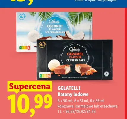 Batony lodowe karmelowe Gelatelli 6-pak promocja w Lidl